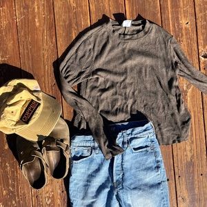 green layering long sleeve